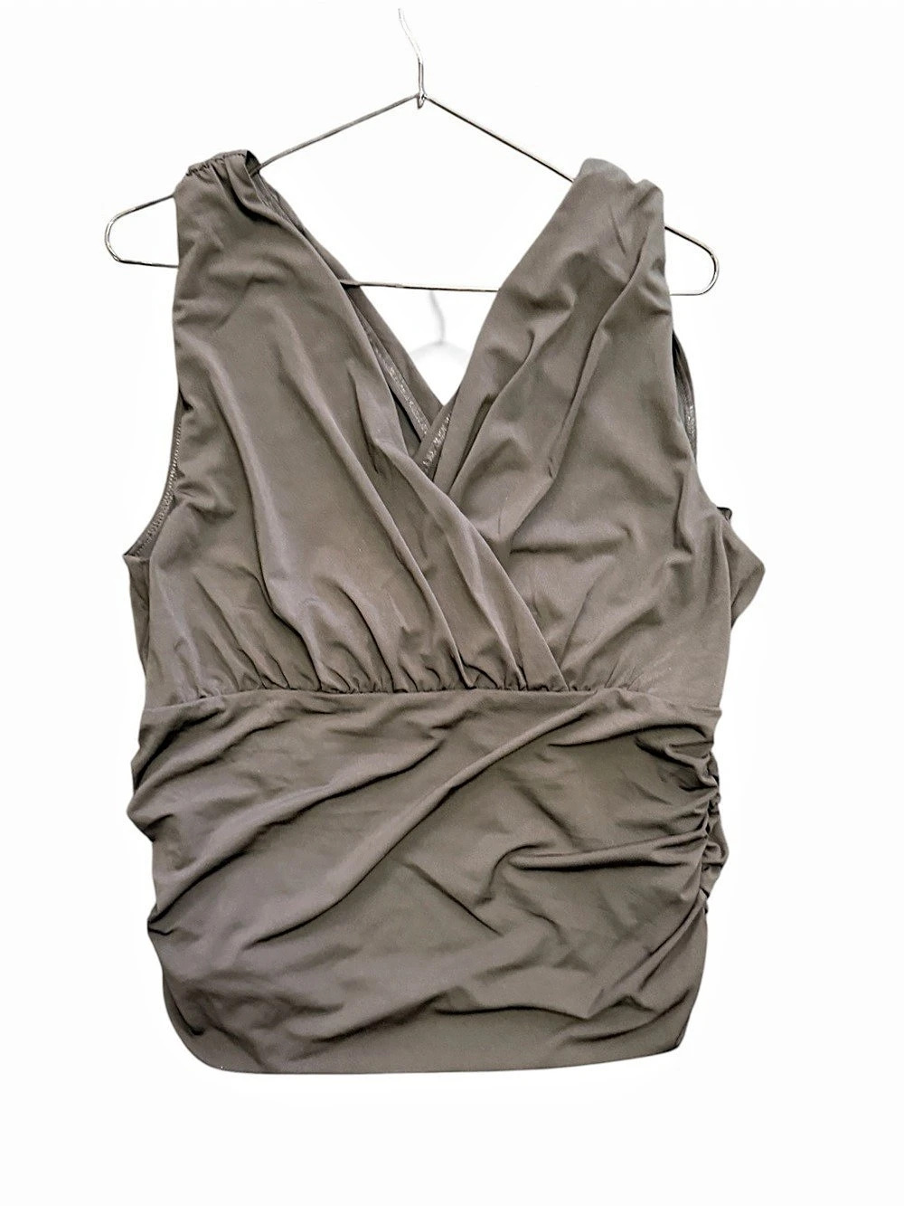 Boston Proper Wrap Front Tank Top in Gray Size XL Like New